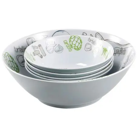 Set paste și salate, inclusiv carte de bucate - 1 bol 29,5 cm, 4 boluri 20 cm