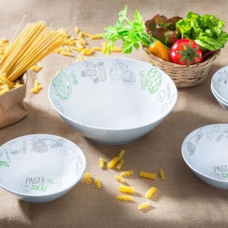 Set paste și salate, inclusiv carte de bucate - 1 bol 29,5 cm, 4 boluri 20 cm