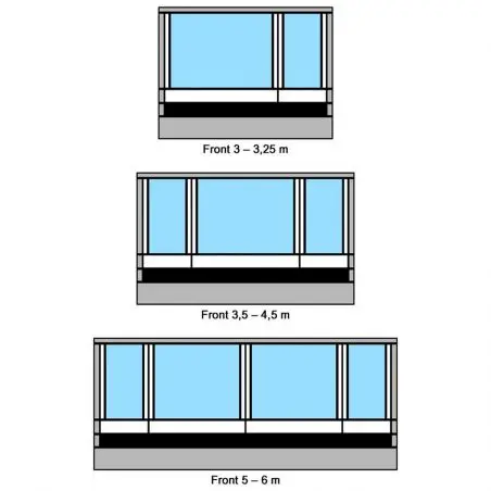 Partea frontala Residence G3 pentru copertina lungime 4,5 m, inaltime XXL / 3XL