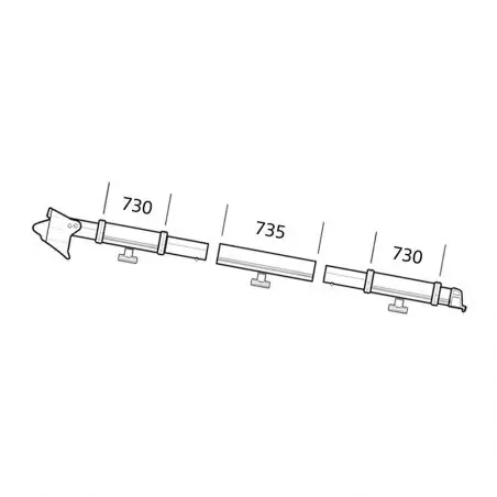 Profil de prindere complet dreapta Residence / Panorama Seria 6 extensie 2,5 m