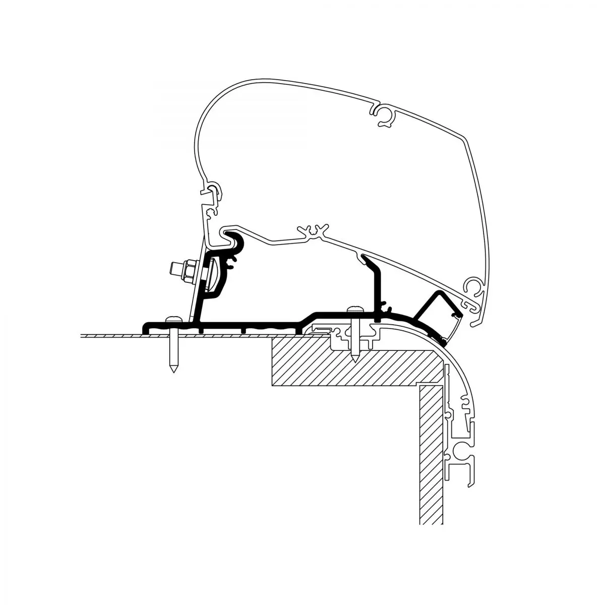 Adaptor LED pentru acoperiș rulotă pentru TO seriile 6 și 9, lungime 5 m