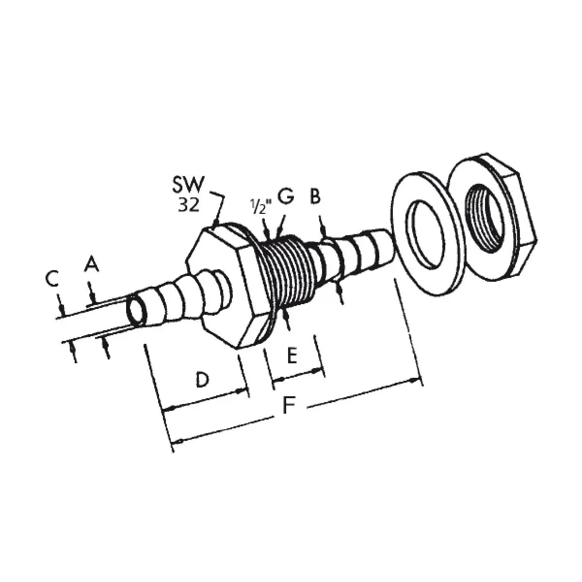 Conector rezervor - 10/12 mm, în ambalaj de afișare autoservire