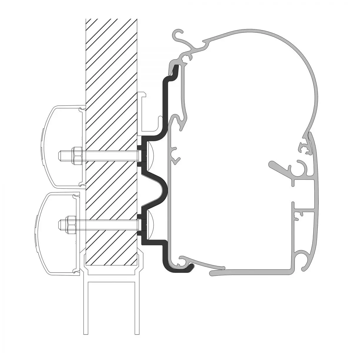 Adapter a Hymer Camp számára Dometic Series 1 napellenzőkhöz, hossza 4,5 m