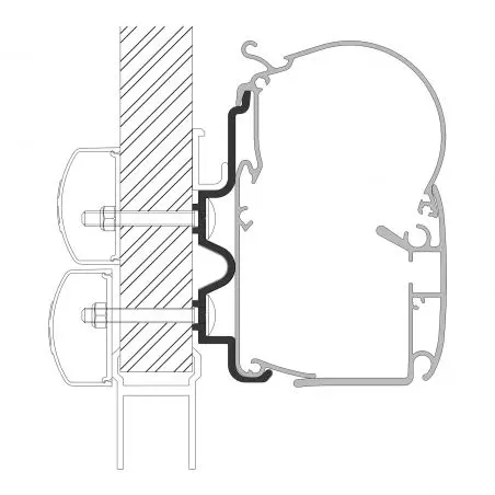 Adapter a Hymer Camp számára Dometic Series 1 napellenzőkhöz, hossza 5,5 m