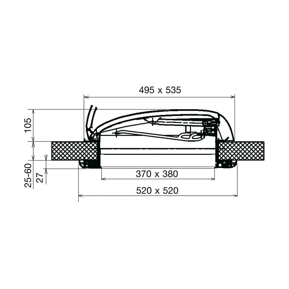 Tetőablak Mini Heki Style - kényszerszellőztetés nélkül, tetővastagság 43-60 mm