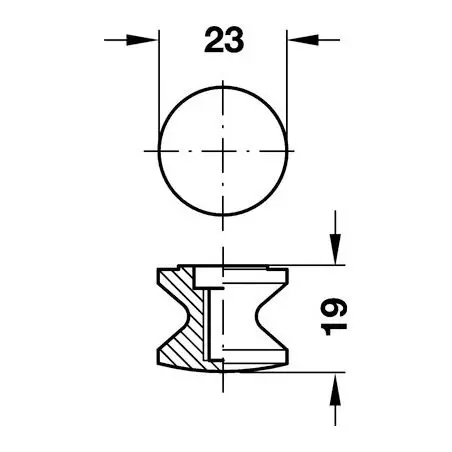 Pattintógomb - rozettával, sötétszürke, önkiszolgáló csomaggal