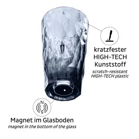 Magnet-Kunststoffgläser grau