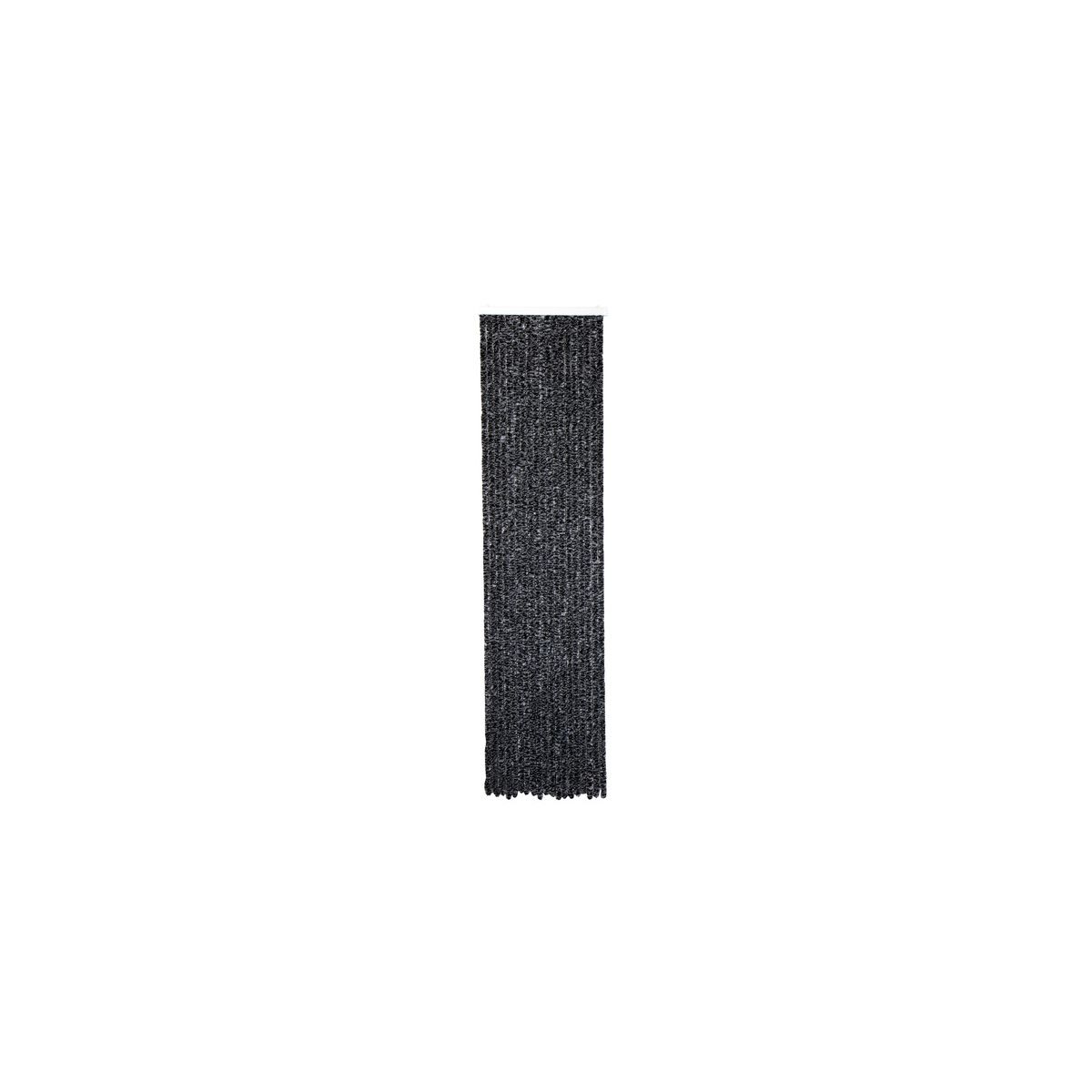 Chenille perdea pufos - 56 x 185 cm - Negru / Gri