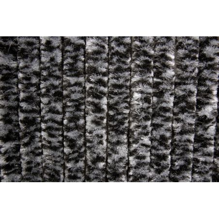 Chenille-Flauschvorhang - 56 x 185 cm - Schwarz / Grau