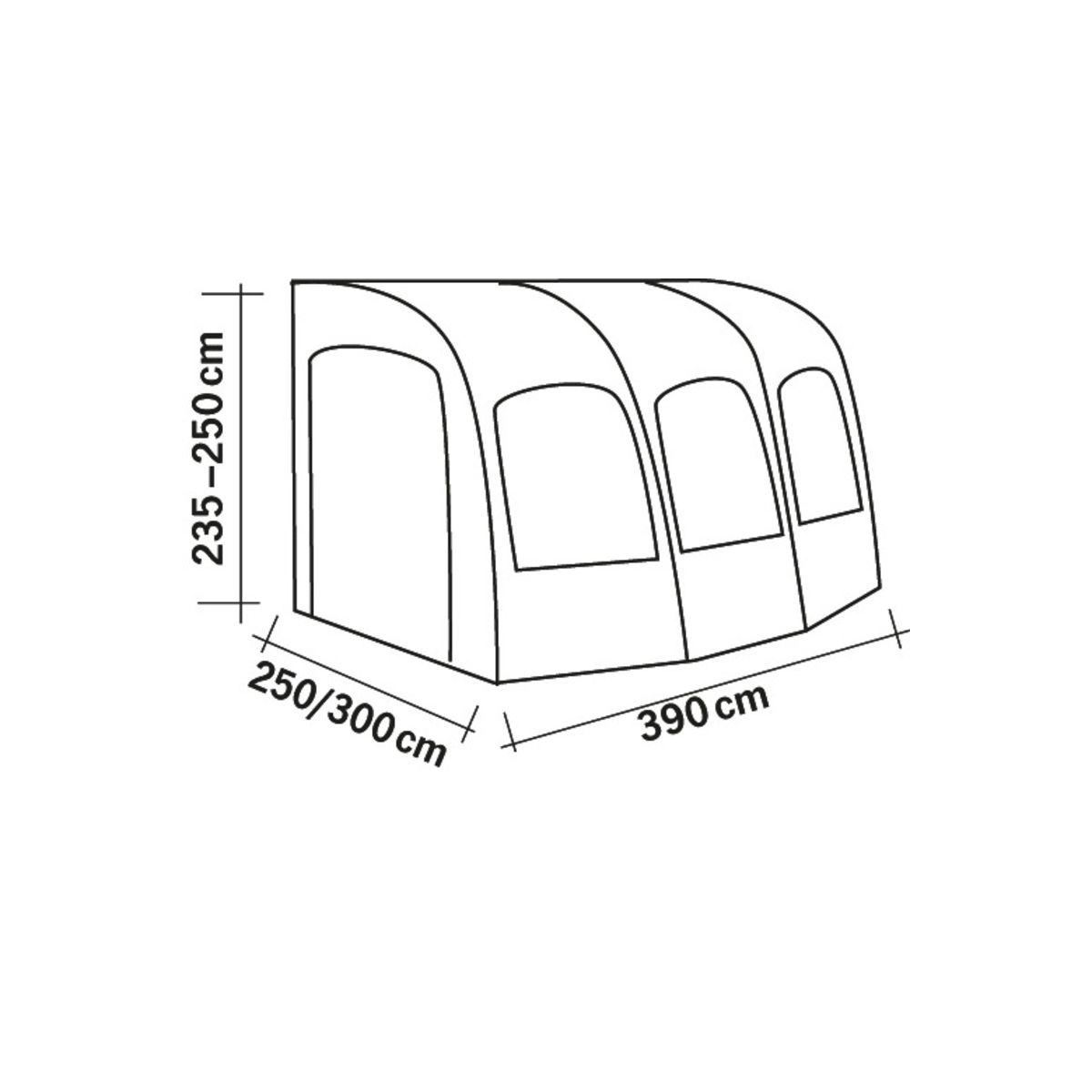 TAVIRA AIR 590 copertină cu aer pentru rulote