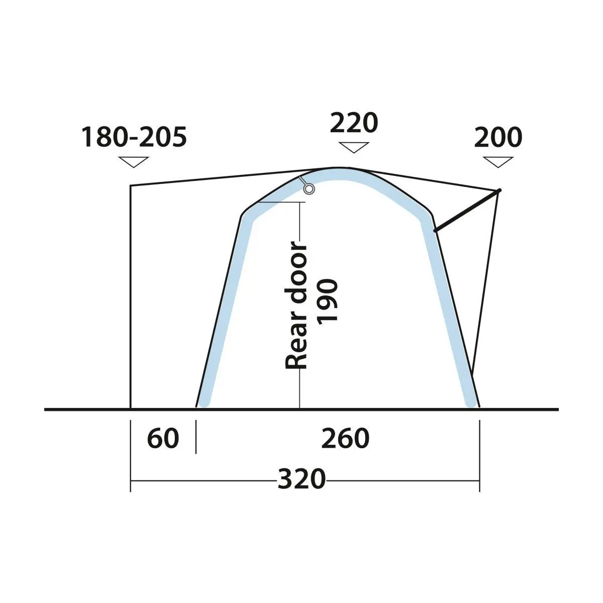 Kisteherautó napellenző Milestone Shade Air - 260 x 220 x 320 cm