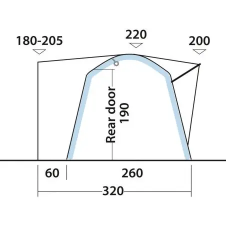 Dodávková markíza Milestone Shade Air - 260 x 220 x 320 cm