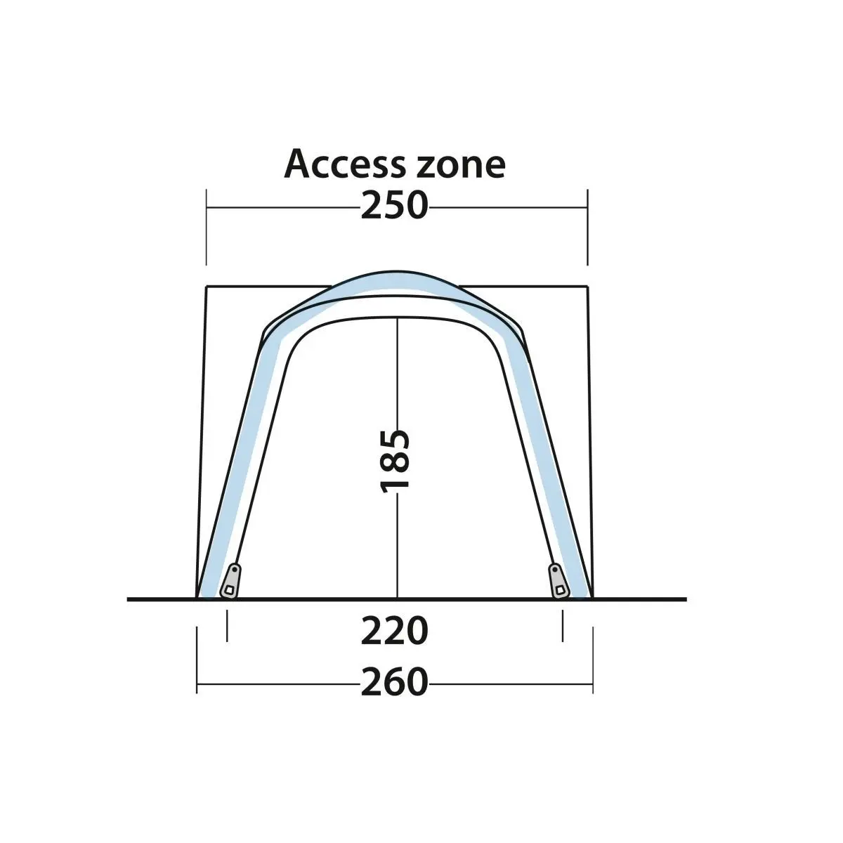 Dodávková markíza Milestone Shade Air - 260 x 220 x 320 cm